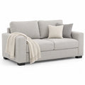 Canape 2 places en polyester gris clair rectangulaire 180 x 90 x 85 cm