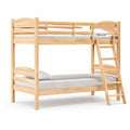 Lit superpose 2 places en pin massif naturel 90 x 200 cm avec echelle inclinee
